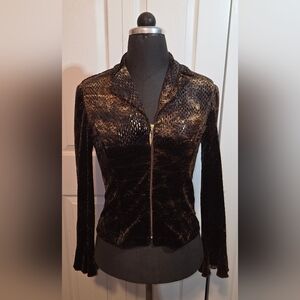 Joseph Ribkoff Black and Brown Textured Jacket